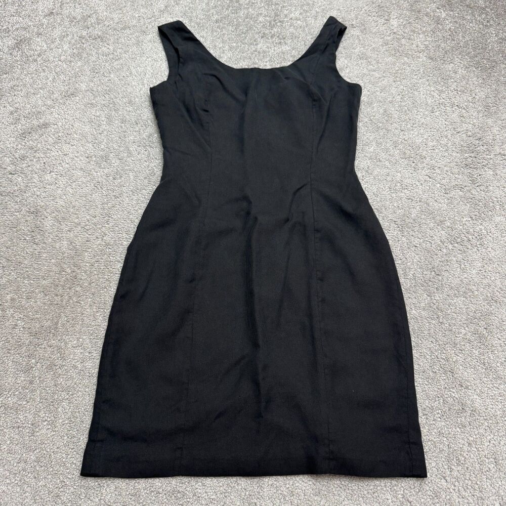 Vintage 90s The Limited Silk Sheath Dress Womens 2 Black Sleeveless LBD Classic